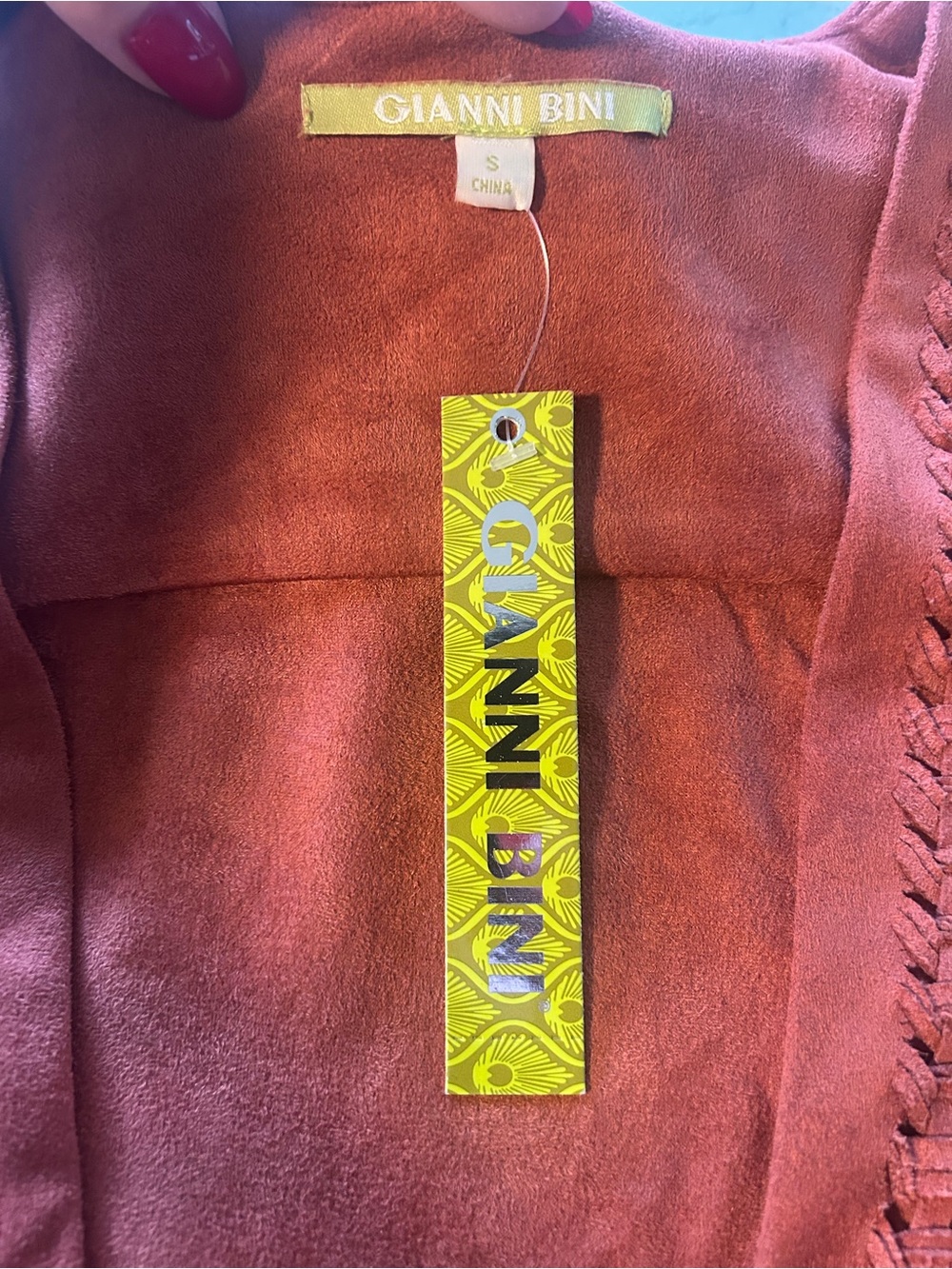 NWT Gianni Bini Boho Vegan Suede Blazer with Braided Accents - Picture 5 of 15
